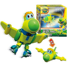 (With Box Little Ping) Newest Abs Min Deformation Gogo Dino Action Figures Rex Transformation Car Airplane Motorboat Crane Dinosaur Toys For Kids V