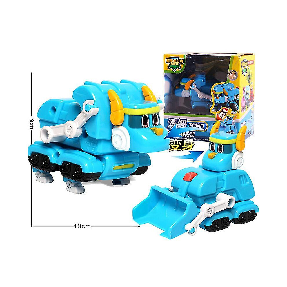 (With Box Tomo) Newest Abs Min Deformation Gogo Dino Action Figures Rex Transformation Car Airplane Motorboat Crane Dinosaur Toys For Kids V