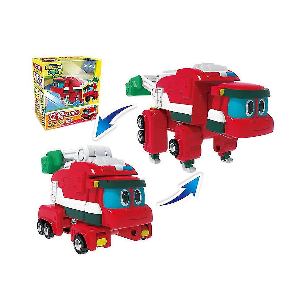 (Wiht Box Anky) Newest Abs Min Deformation Gogo Dino Action Figures Rex Transformation Car Airplane Motorboat Crane Dinosaur Toys For Kids V