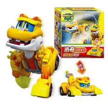 (With Box Locky) Newest Abs Min Deformation Gogo Dino Action Figures Rex Transformation Car Airplane Motorboat Crane Dinosaur Toys For Kids V