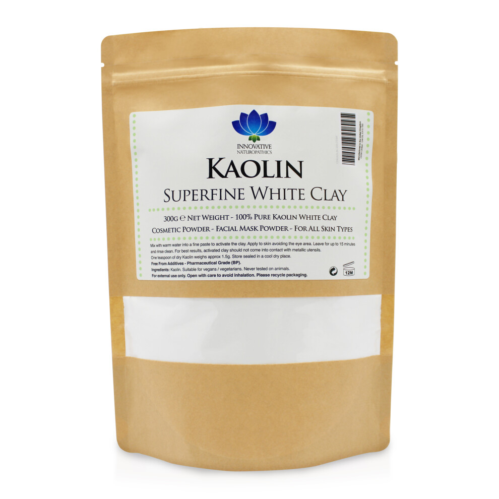 Innovative Naturopathics White Kaolin - Pharmaceutical Grade - Superfine Clay - 300G Packet