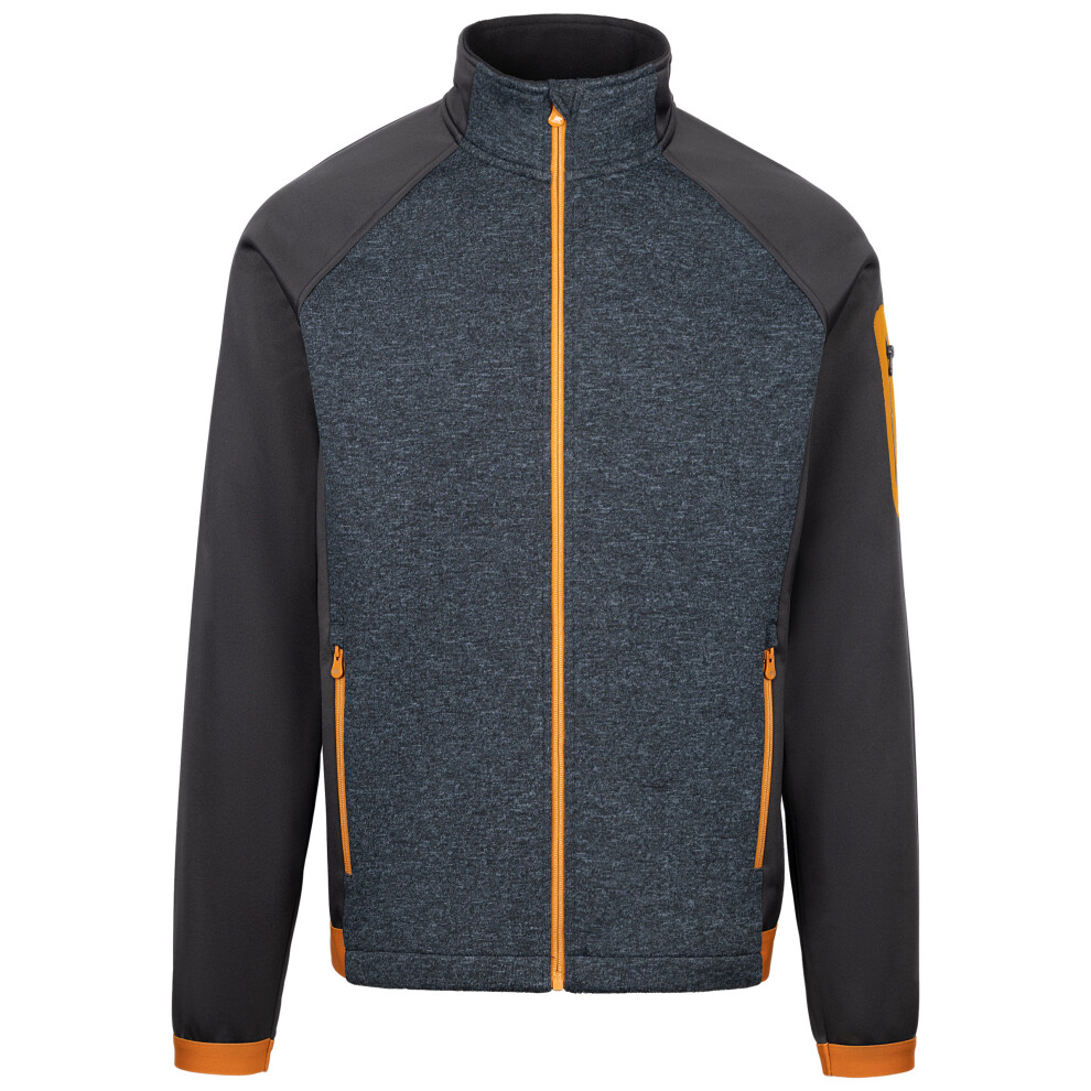 (L, Navy Marl) Trespass Mens Full Zip Fleece AT300 Foxearth