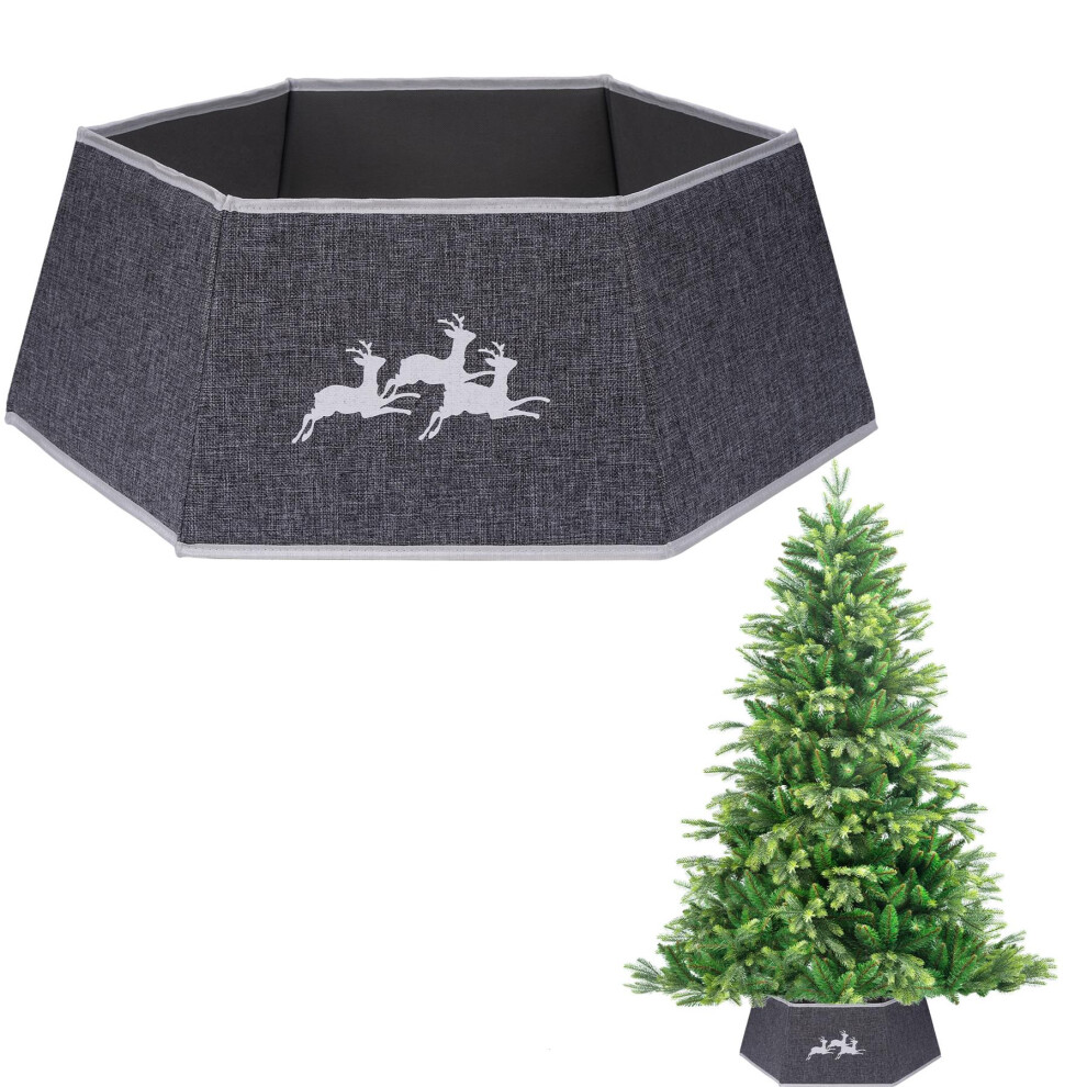 (Grey) Christmas Tree Collar Skirt Stand Base Trunk Cover Foldable Xmas DÃ©cor-image-OPC-PFRVCWD-NEW