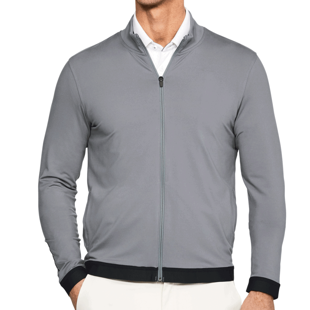 (XXL, Zinc Grey) Under Armour Mens Playoff Golf Full Zip Golf Sweater Jumper