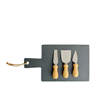 Slate Tray Cheese Set With Set Of 3 Cheese Knives