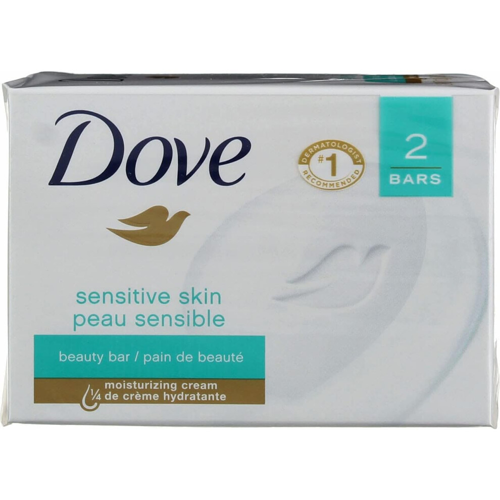 Dove Sensitive Skin Unscented HypoAllergenic Beauty Bar (Pack Of 2)