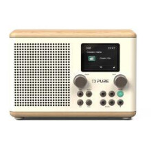 Pure CLASSIC-H4-WHT Classic H4 Cotton DAB+FM Kitchen Radio - White & Oak