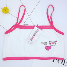 (Rose Red) Puberty Kids Girls Breathable Cartoon Underwear Training Bra Comfy Soft Crop Sports Top