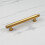 (128mm Handle) Brushed Brass Modern Grooved Cabinet Handles & Matching Knobs Pulls 1