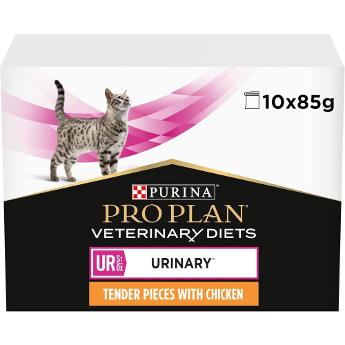 PRO PLAN VETERINARY DIETS UR Urinary Katzennassfutter Huhn 10x85g, Packung mit 4 Stück
