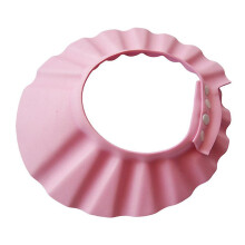 (Pink) Safe Shampoo Shower Bathing Bath Protect Soft Cap Hat For Baby Wash Hair Shield Bebes Children Bathing Shower Cap Hat Kids