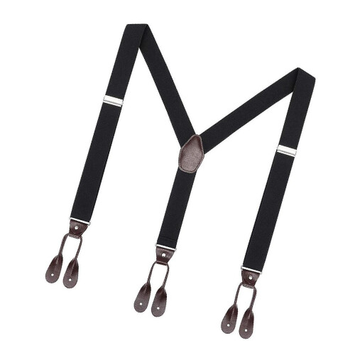 Men's Adjustable Y-back Elastic Suspenders Braces Work Button End