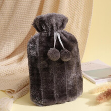 (Dark Grey) Hot Water Bottle With Soft Cover - Premium Fluffy Faux Fur Cover - 2l Large Capacity - Hot Water Bag For Period Pain