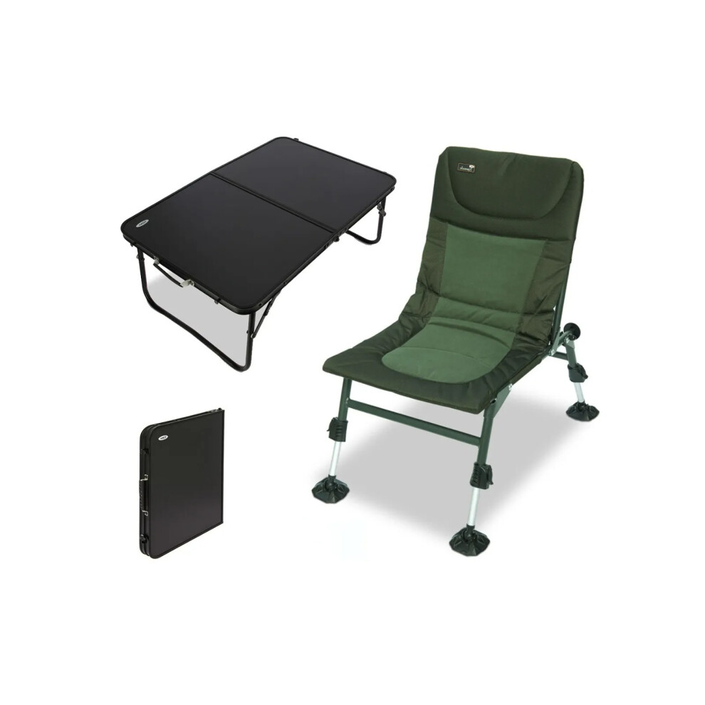 NGT Nomadic Chair Large Adjustable Mud Feet & Bivvy Table Carp Coarse Fishing