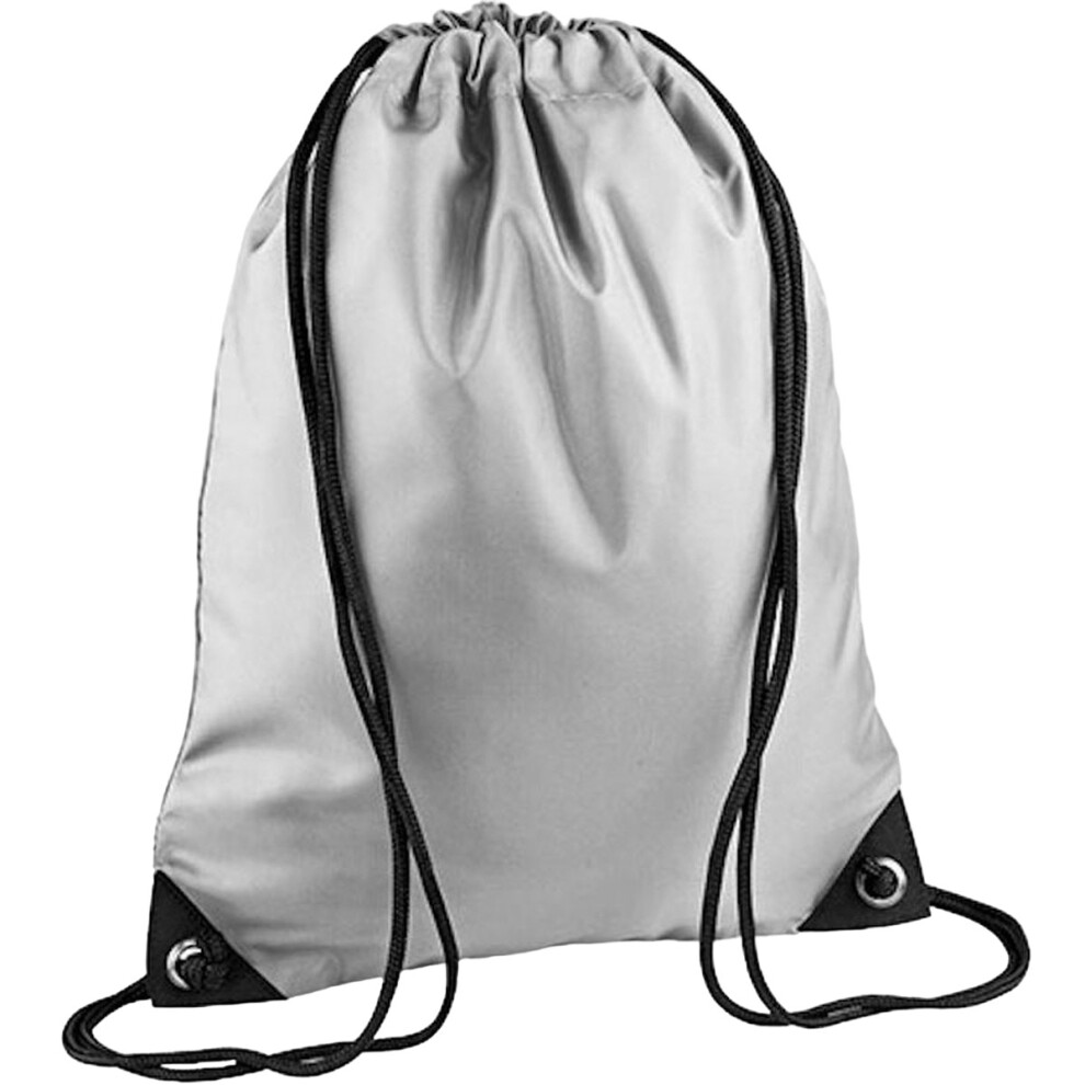 (One Size, Silver Grey) Bagbase Premium Gymsac Water Resistant Bag (11 Litres)