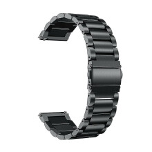 (Black, 22mm) Stainless Steel Strap Watch Wrist Band 18mm 20mm 22mm Bracelet Metal Watch Strap