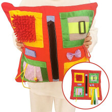 (Red) Fidget Blanket Dementia Activities For Seniors Fidget Pillow For Elderly With Dementia Sensory Activity Pillow