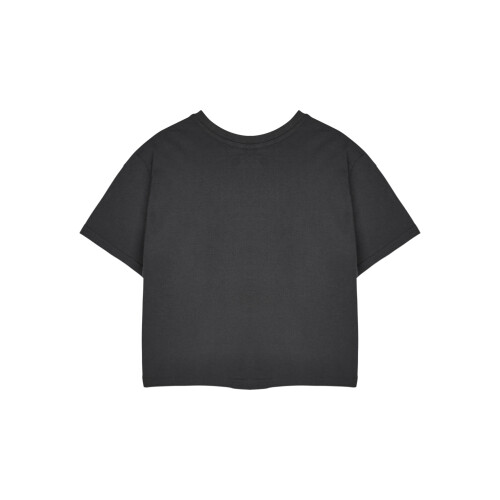 Hello Kitty (Medium) Hello Kitty Cropped Short Sleeved T-Shirt (Womens Grey) 1