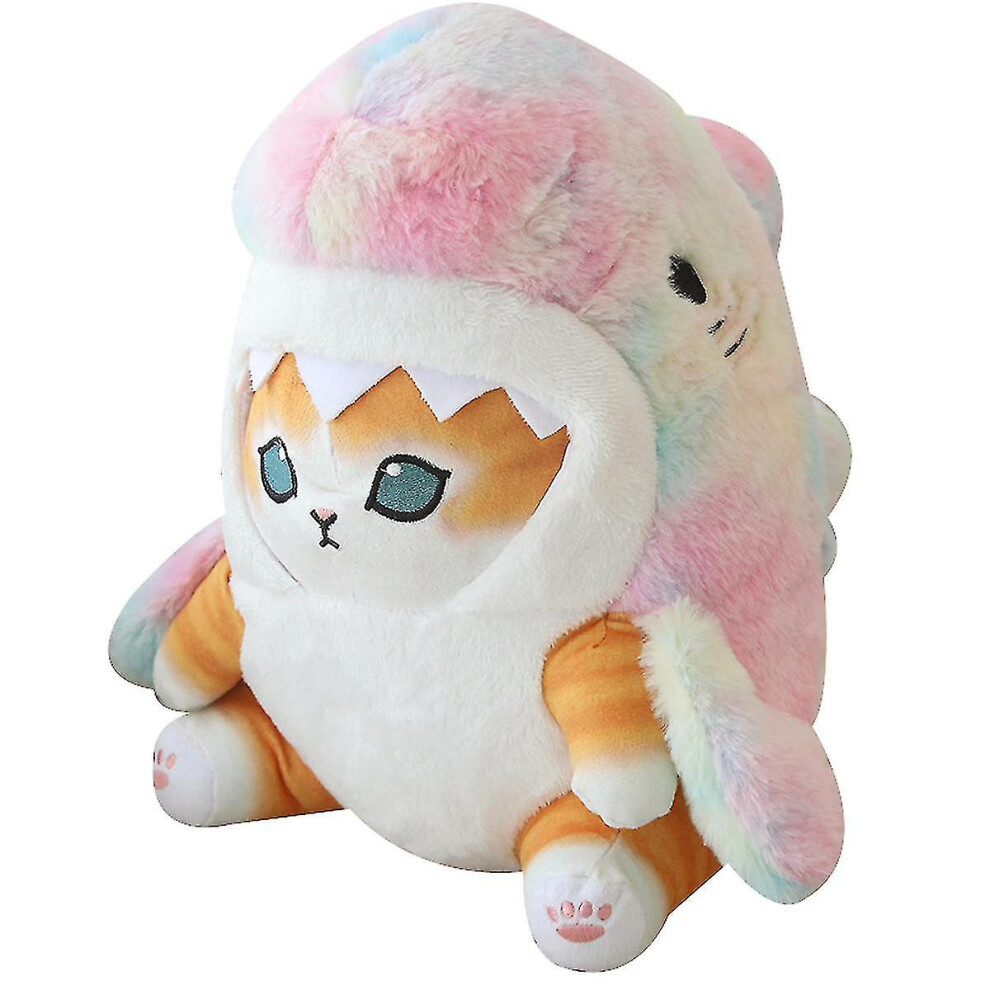 (20 cm, Colorful gold) Cute Shark Cat Plush Doll  Fried Shrimp Cat Stuffed Animal Plush Toy-image-OPC-PFRVPQG-NEW