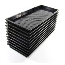 10pcs Plastic Growing Tray Reusable Seedling Tray Black Planting Tray For Greenhouse Hydroponics Seedling Plant Germination
