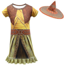 (120(5-6y), 80350gold-hat) Baby Girls Dress Raya And The Last Dragon Cosplay Summer Cartoon Birthday Party Princess Dresses Children's Boys Clothing