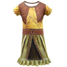 (130(7-8y), 80350gold) Baby Girls Dress Raya And The Last Dragon Cosplay Summer Cartoon Birthday Party Princess Dresses Children's Boys Clothing