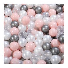 (Pink Black) 100pcs Ball Pit Balls Thickened Odor-free High Elastic Safe Bite-resistant Entertainment Pe Material Macaron Color Pit Balls Kids Gift