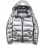 (L, Silver) Shiny Down Jacket Men"s Winter Jacket Stand-up Tie Hood Down Jacket 1