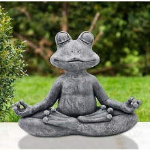 Meditating Frog Statue Garden Ornament Outdoor Buddha Zen Yoga Frog Garden Figurine- Indoor Home Garden Sculpture Gifts For Home,patio,deck,yard Decor