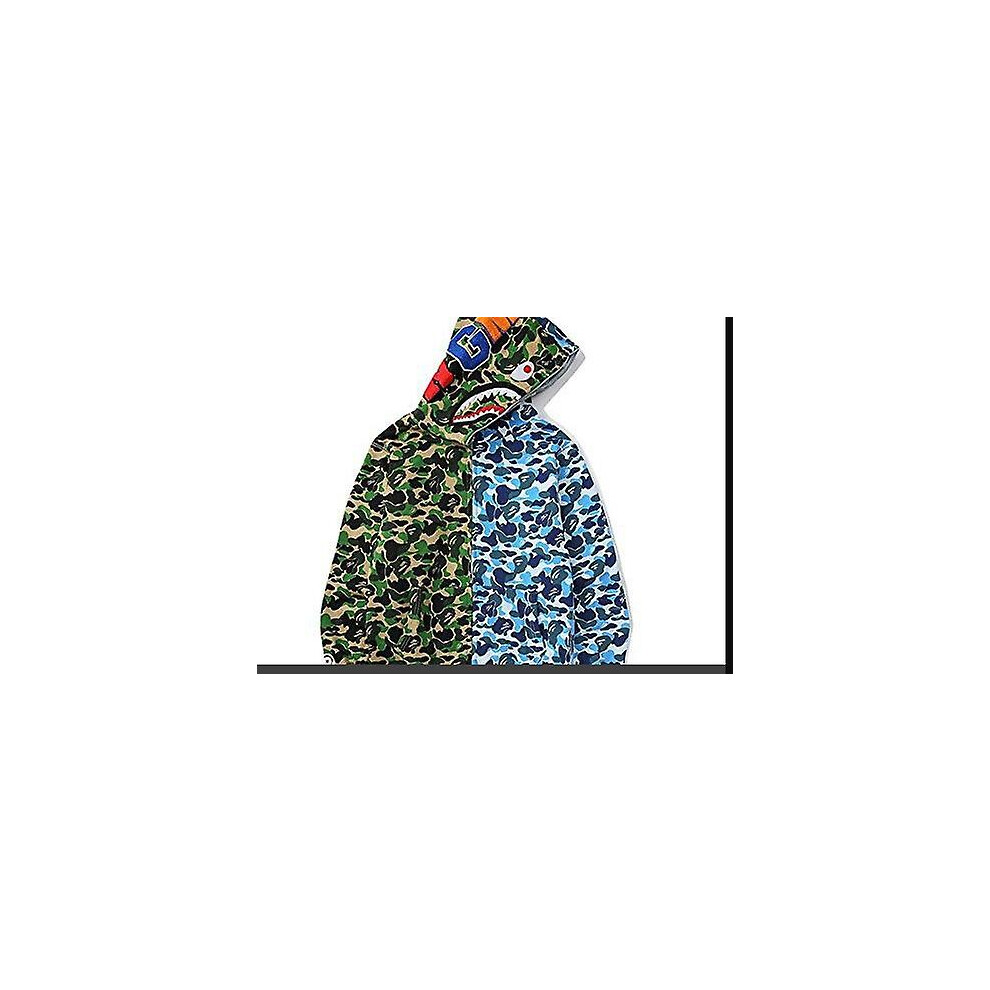 (M, 2) BAPE Shark Head Ape Head Zipper Top Color Complete Sweater 3D Sweater Zipper Hoodie2