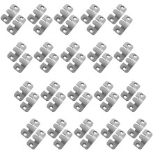 Small Metal Connectors for Sectional Furniture, Wall Mounts, Mirror Hooks, Silver, 20 Pairs (40 Pieces)