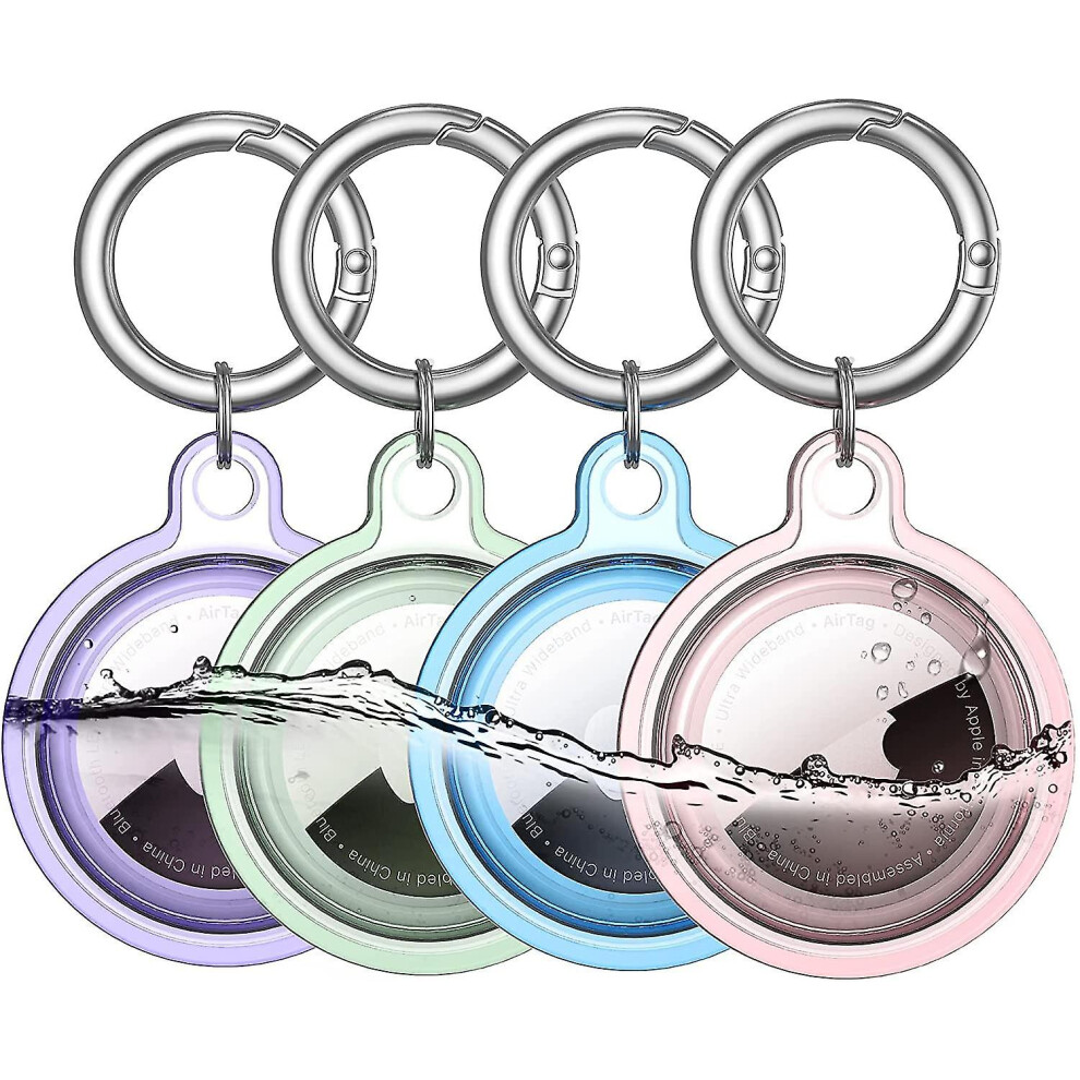 Waterproof Airtag Holder, 4 Pack Apple Airtag Keychain, Airtag Case(4 Colors)-Meili 7364070286089