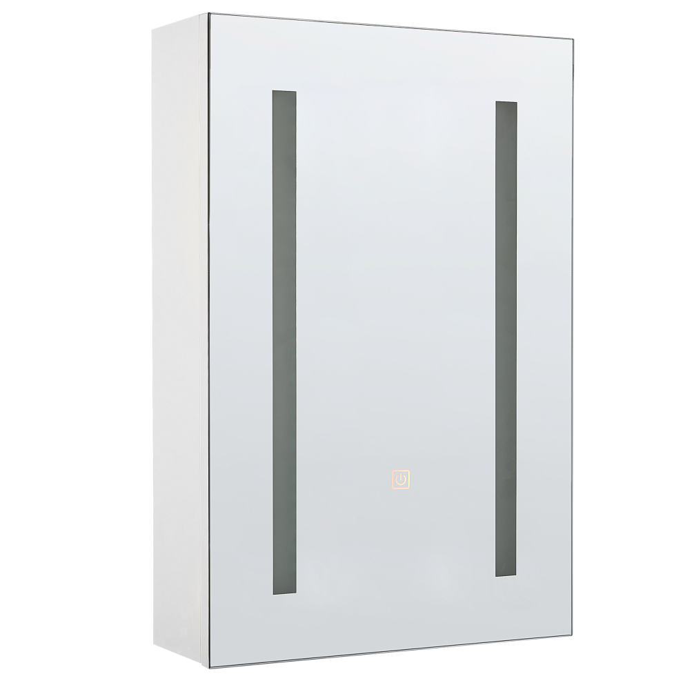 Bathroom Wall Mounted Mirror Cabinet LED CAMERON 40 cm 60 cm White