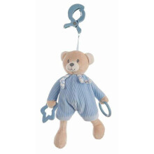 Rattle Cuddly Toy Activity Blue Bear Clip Velvet 26 Cm