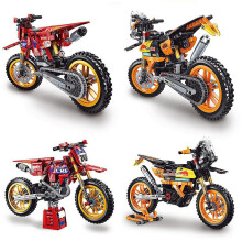 (88031-yellow) Motorcycle Model Building Blocks Simulation Locomotive Model Educational Toys Building Block Building Gifts88031-yellow Remote Control Robots
