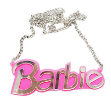 Clavicle Letter Chain Pink Necklace Acrylic Pendant Necklace Cosplay Anime Costume Accessories Gifts