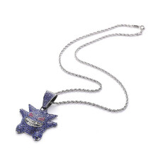 (style 2  60 cm) Pokemon Hip Hop Ornament Pokemon Geng Ghost Pendant Personality Trend High Street Anime Cartoon Peripheral Necklace Couple Gift
