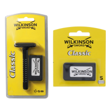 Wilkinson Sword Classic Double-Edge Razor & 10 Blades - Traditional Wet Shave, Smooth & Gentle on Skin