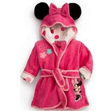 (4-5 Years, Rose Red) Kids Boy Girl Hooded Fleece Bathrobe Dressing Gown Nightwear Pajamas