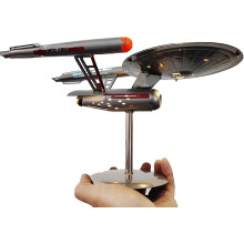 Stainless steel replica of the NCC-1701 starship from Star Trek's U.S.S. Enterprise, decorative model and collectible