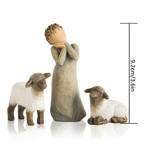 Little Shepherdess Sculpted Hand-Painted Nativity Figures 3-Piece Resin 1