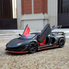 (Black 1) 1:24 Lamborghinis Aventador Svj63 Alloy Model Car Toy Diecasts Metal Casting Sound And Light Car Toys For Children Vehicle