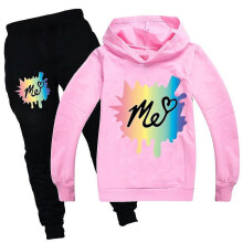 (11-12Years, Pink) 9-14 Years Kids Teens Boys Girls Moriah Elizabeth Outfit Tops+pants Tracksuit Set Activewear Gifts
