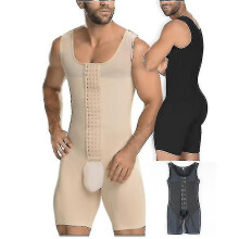 (4XL, Black) Men Shapewear Tummy Control Full Body Shaper Slimming Bodysuit