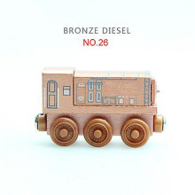 (Golden DIESEL) Thomas And Friends Wooden Pocket Toy Train Model Toys Molley Gold Diesel Lady Toby Track Train Toys For Boys Children Birthday Gifts