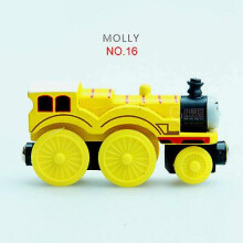 (MOLLEEY) Thomas And Friends Wooden Pocket Toy Train Model Toys Molley Gold Diesel Lady Toby Track Train Toys For Boys Children Birthday Gifts