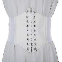 Lace-up Cinch Belt Tied Corset Elastic Waist Belt, Womens Leather Buckle Underbust Corset Belt Bustier