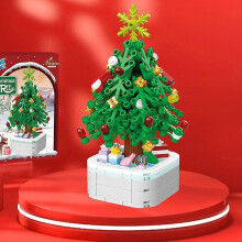 Christmas Series Tree Bonsai Building Blocks Succulents Potted Plastic Plant Bricks Home Decor Model Assemble Brick Toy for Giftchristmas Tree Remote