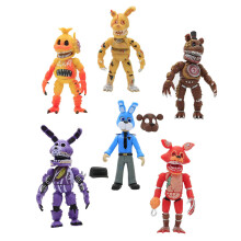 6Pcs/Set Action Figure Face Cover Detachable Highly Detailed Plastic Teddy Bear Five Nights Series Game Character Toy