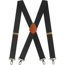 Men's Braces With 4 Hook-clips For Trousers, Vintage Suspenders Braces For Men Heavy Duty Adjustable Elastic X Shape(black)
